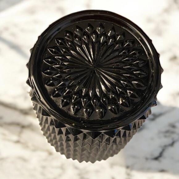 Vtg Set of 2 Indiana Glass Tiara Diamond Point Black Highball Ice Tea Glasses - Picture 7 of 7